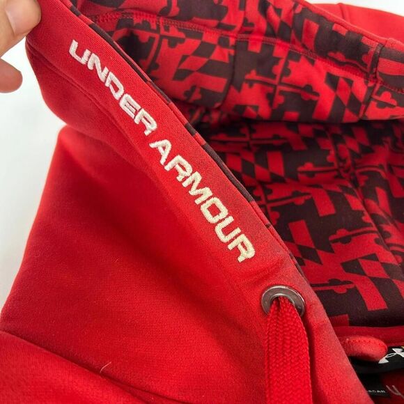 Under Armour UA Storm1 Hoodie Mens XL Loose Fit Red Fleece Pullover Sweatshirt - Picture 9 of 12